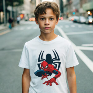 Heroic Spidey Vibes| Regular Fit - White