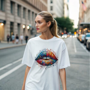 Turn Up The Volume Of Your style With This Bold Lips & Beats Tee | Regular Fit - White